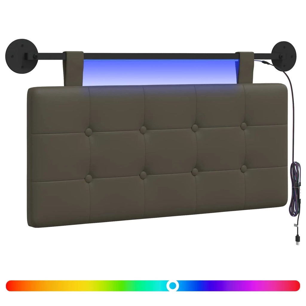 Testiera sospesa Con luce LED Grigio Similpelle 3424380