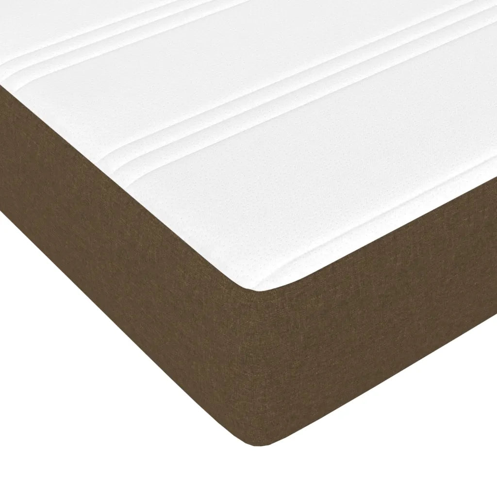 Giroletto a Molle con Materasso Marrone Scuro 140x190cm Tessuto 3144517