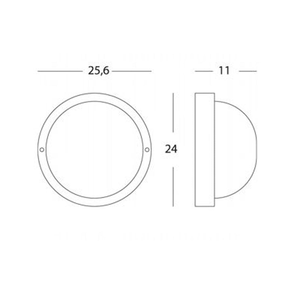 Applique Esterno Grande Industriale Tonda Alluminio E Vetro Bianco 1 Luce E27