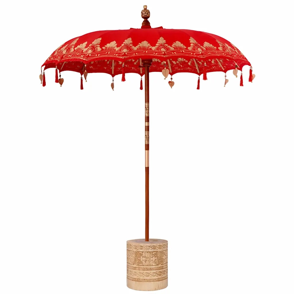 Parasol Balinese 260 Rosso 180-190 cm Cotone e legno massello 3356896
