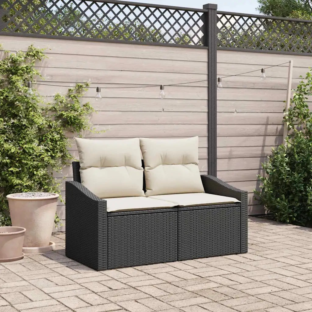 Divano da giardino con cuscino 123 x 62 x 69 cm polyrattan 42006782
