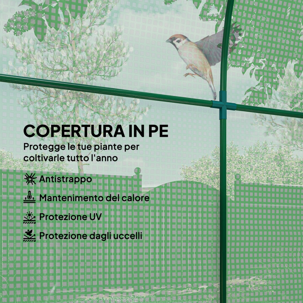 Serra da Giardino a Tunnel ¨C Xylo ¨C PE Verde 180x180x200cm