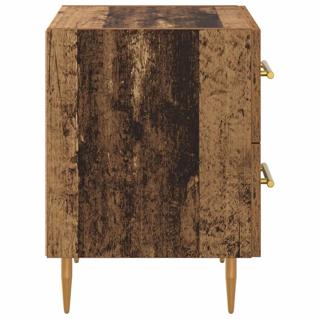 Set di 2 Comodini | Armadio da Notte | Mobiletto da notte Legno vecchio 40 x 35 x 47,5 cm