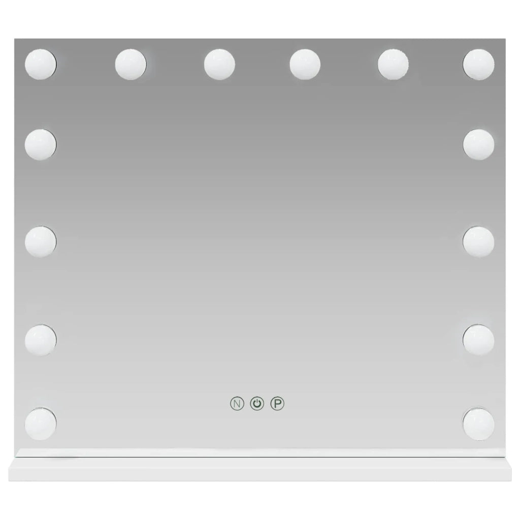 Specchio LED da Vanit¨¤ Bianco 50 x 10 x 44 cm Vetro e acciaio