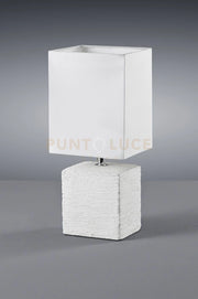 PING LAMPADA TAVOLO CERAMICA BIANCA PARALUME QUADRATO H.29 ATTACCO E14