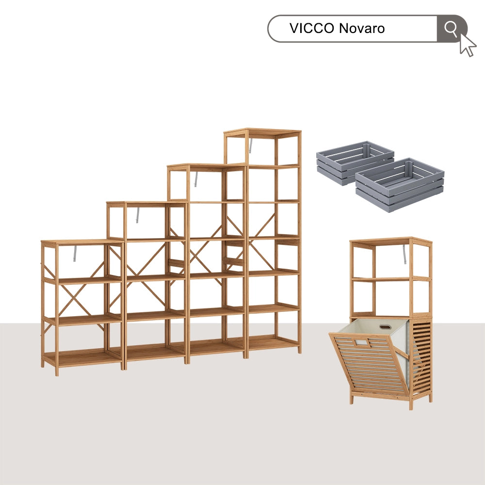 Vicco Libreria Bambù 48.3 x 87.9 cm Con 4 scomparti aperti