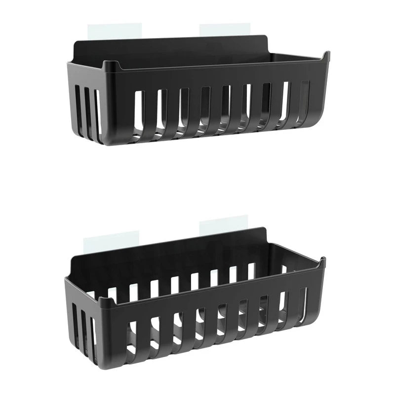 Coppia cestini doccia in termoplastica nero incollaggio – Serie Jolly