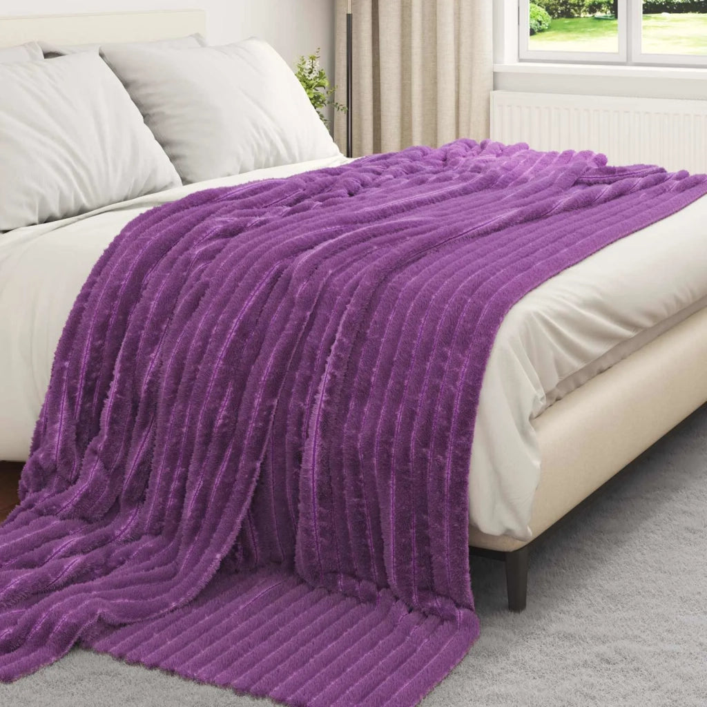 Coperte da Pile 6 pcs Viola 240 x 220 cm Panno