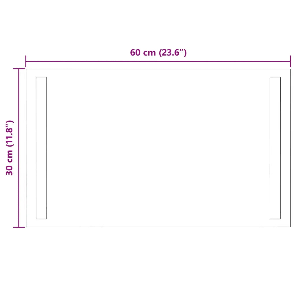 Specchio da bagno LED Trasparente 60 x 30 cm vetro temperato 42045793