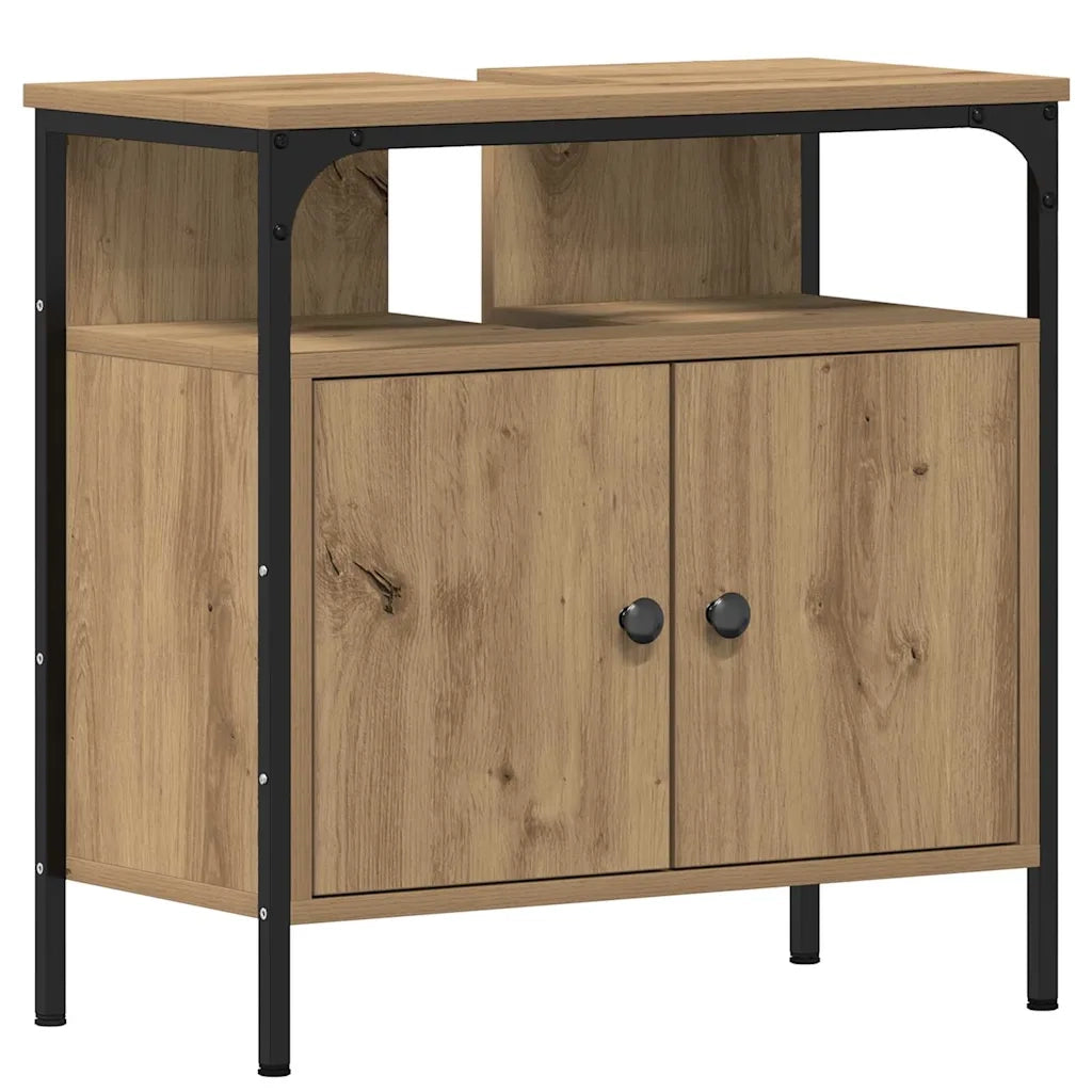 Set di mobili per il bagno con porta 3 pcs Rovere artigianale 3334396