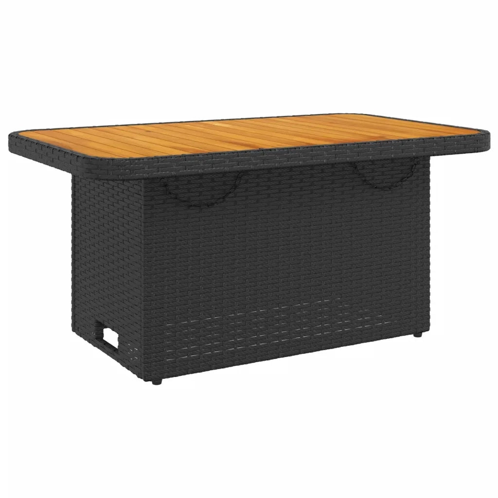 Set da Pranzo da Giardino 2 pz | Set Salotto da Giardino con Cuscini Nero in Polyrattan