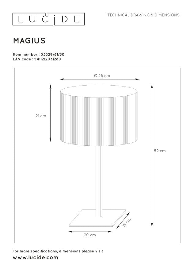Lampada da tavolo Lucide Magius rattan nero E27 40W