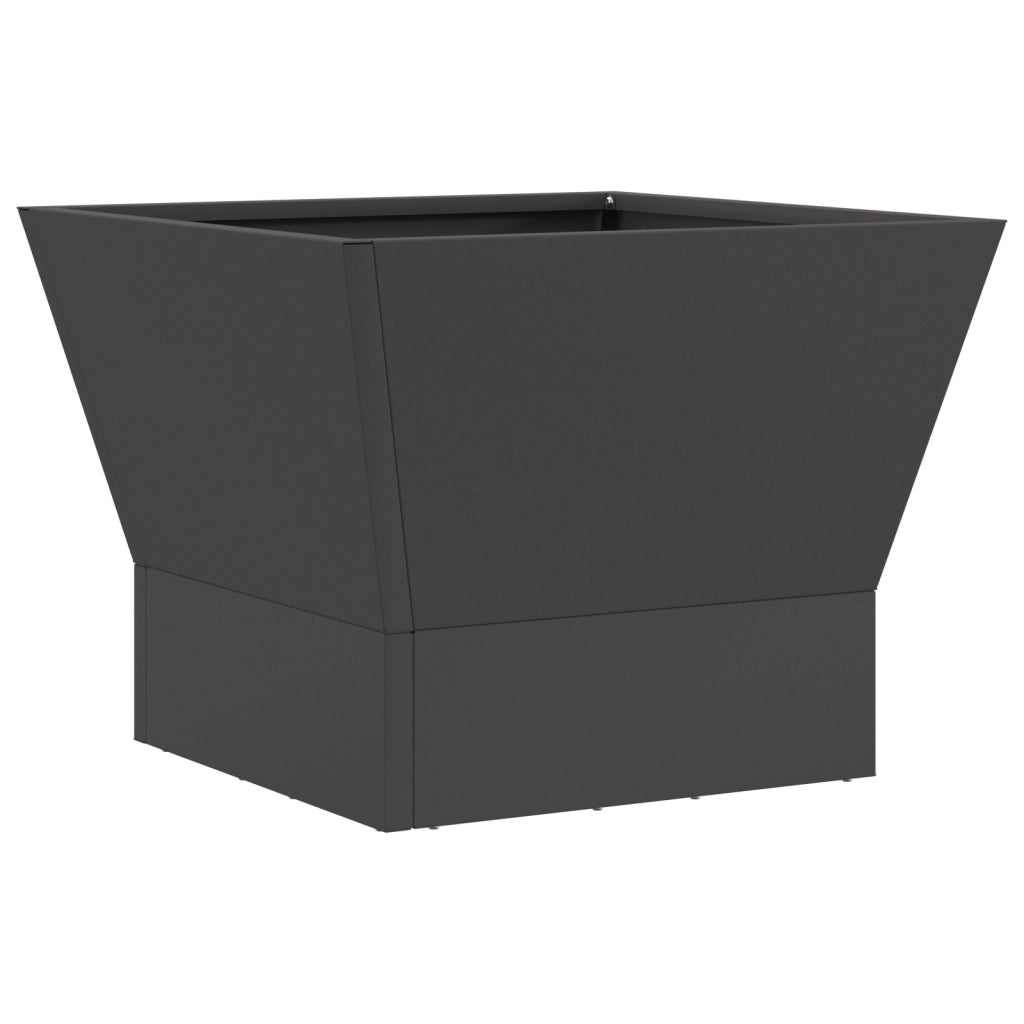 Focolare Quadrato Nero 40x40x30 cm Acciaio