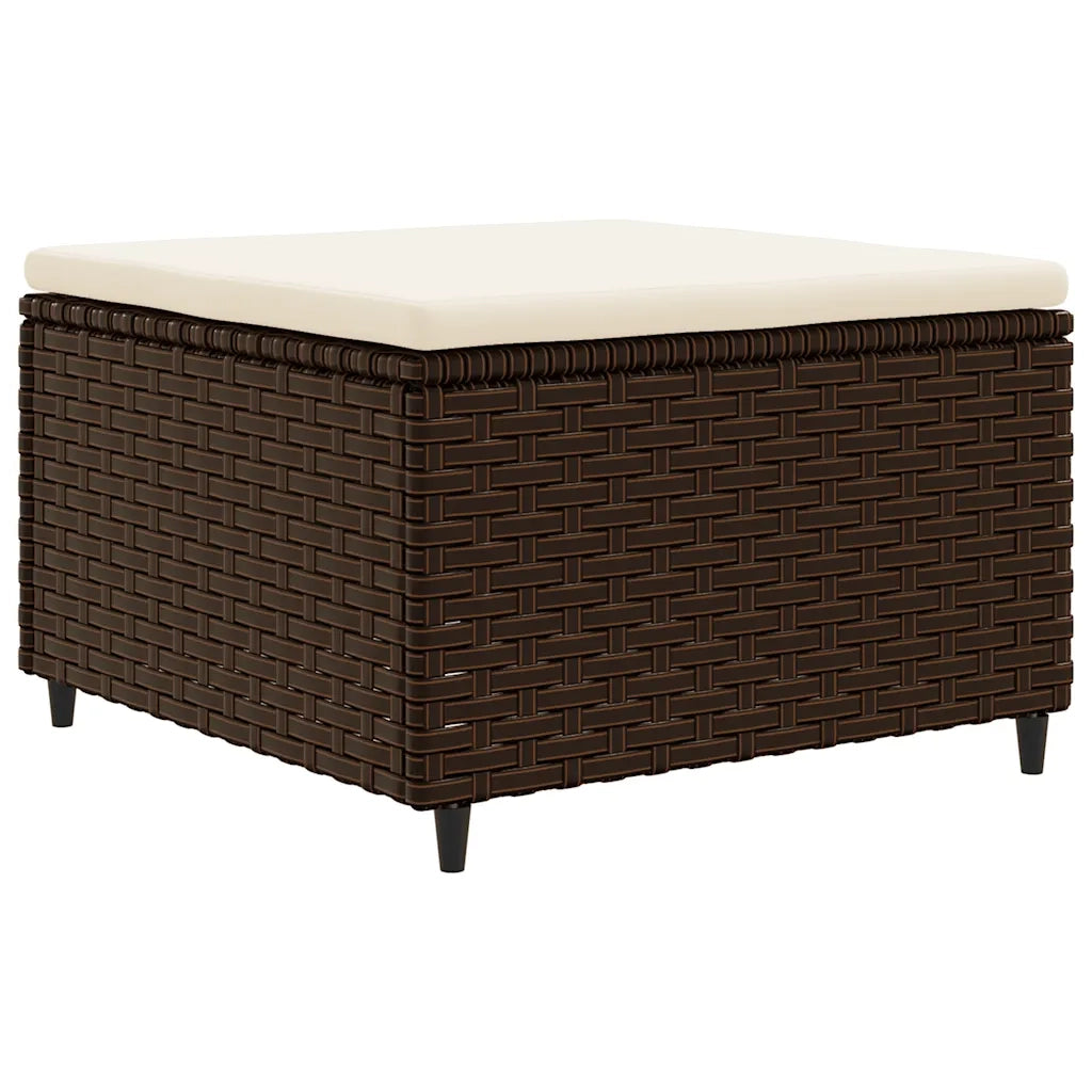 Set Mobili da Giardino 4 pz con Cuscini in Polyrattan Marrone 3308049