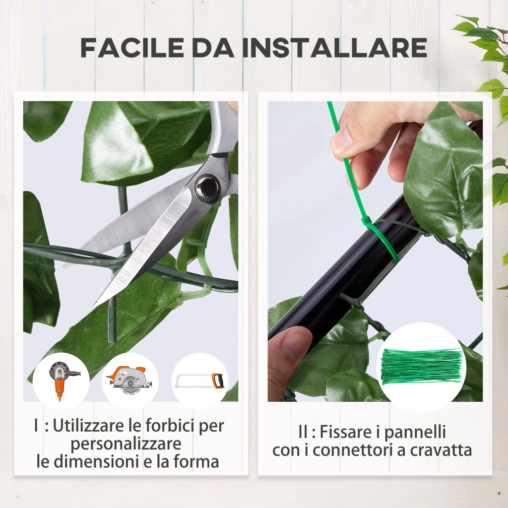 Siepe Artificiale Arrotolabile e Impermeabile, in Seta e PE, 300x100 cm, Verde Scuro