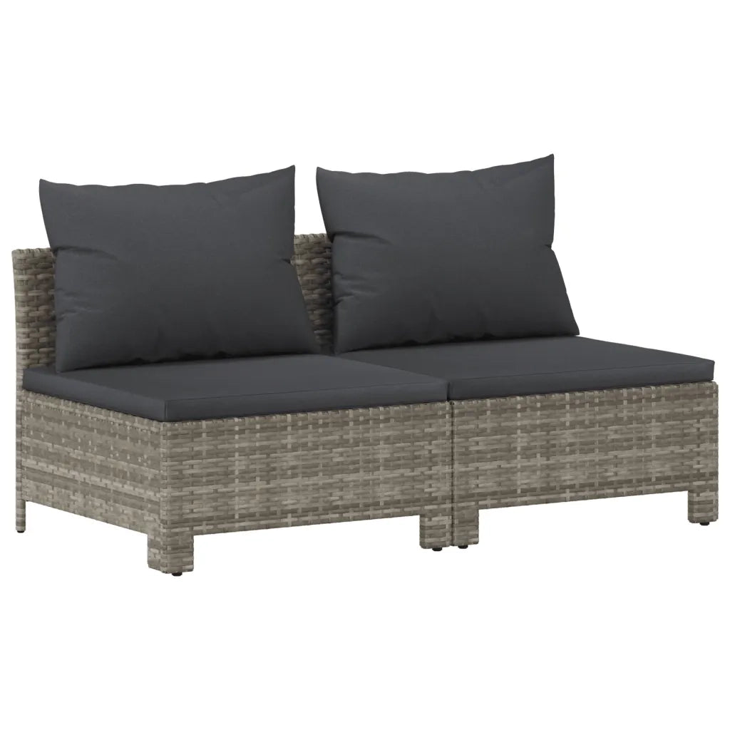 Set Divani da Giardino 8 pz con Cuscini in Polyrattan Grigio 3187285