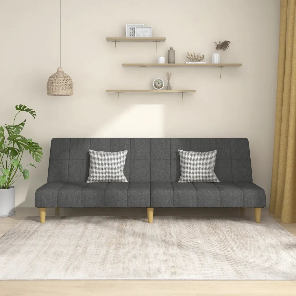 Divano letto | Sof¨¤ letto | Letto singolo a 2 Posti Grigio Scuro in Tessuto