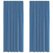 Tende in Voile con Tasche per Aste 2 pz Blu Reale