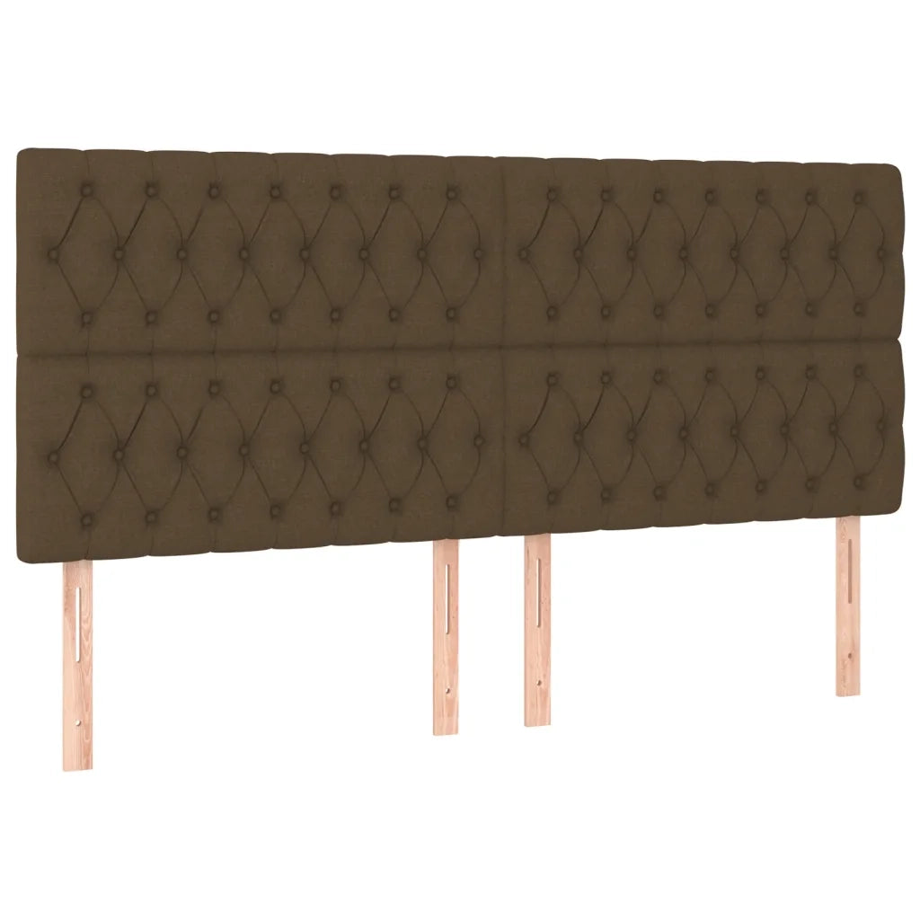 Testiera Marrone Scuro 180x7x118/128 cm Tessuto