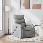 Poltrona Massaggiante Reclinabile Grigio Chiaro in Tessuto 371701