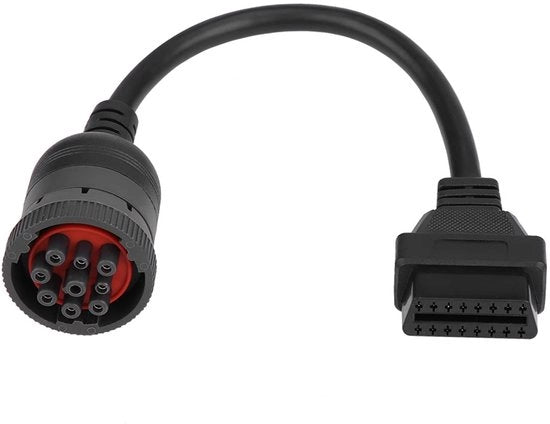 Adattatore 9-Pins a 16-Pins OBD2 per veicoli femminili - Adattatore di diagnostica - Interfaccia diagnostica - Adatto per camion - Senza installazione - Diagnosi auto - Utile