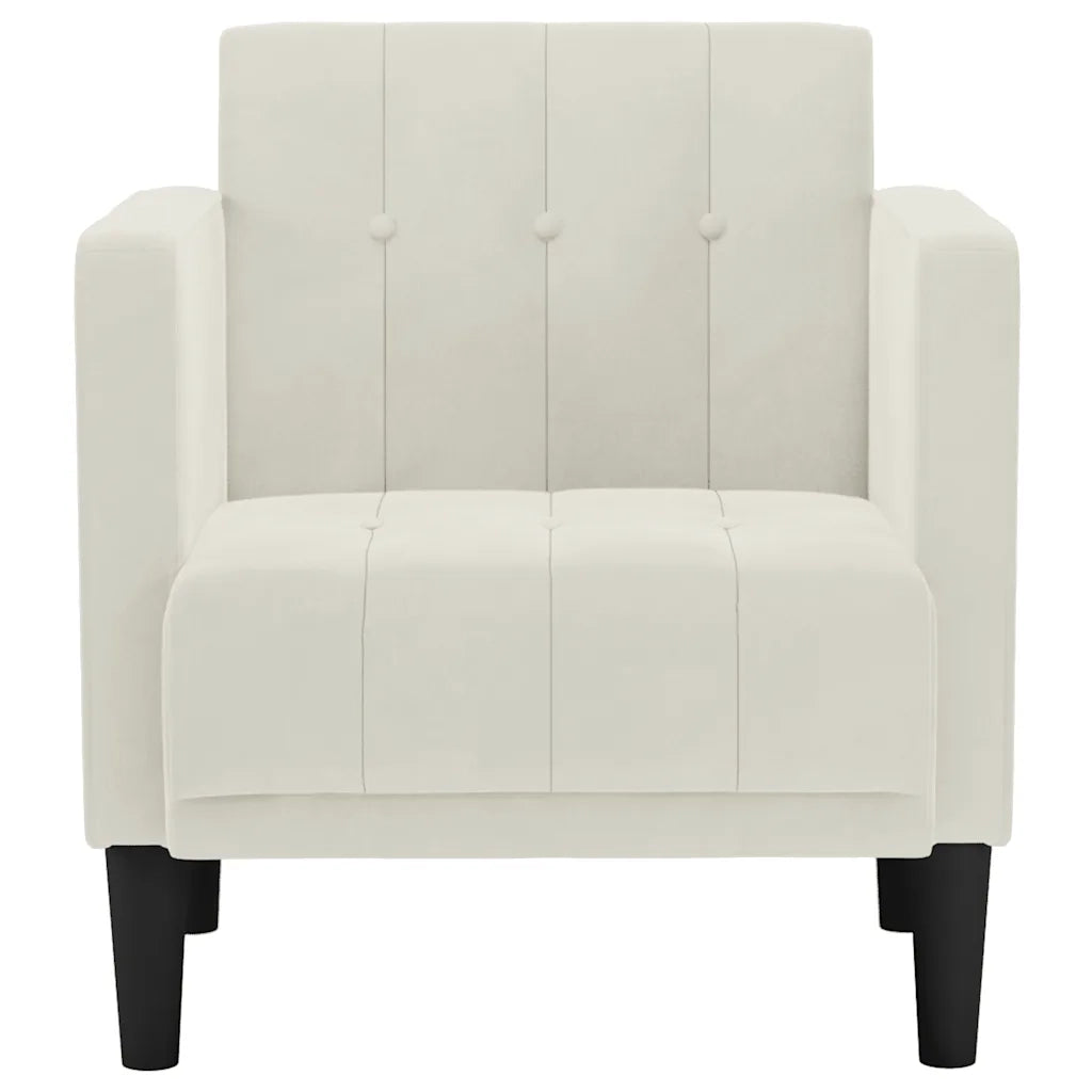 Divano Sedia con Braccioli Crema 53 cm in Velluto 4100559