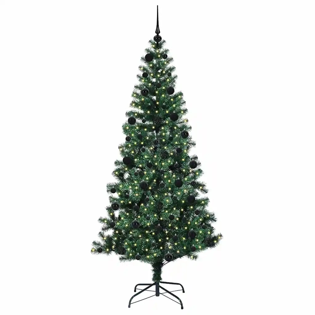 Albero di Natale artificiale con luci integrate Verde 210 cm 3396776