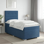Letto box spring con materasso Blu 100 x 200 cm Tessuto 3453345
