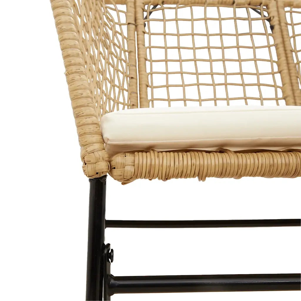 Set da Pranzo da Giardino 5pz con Cuscini Polyrattan Vetro 3334507