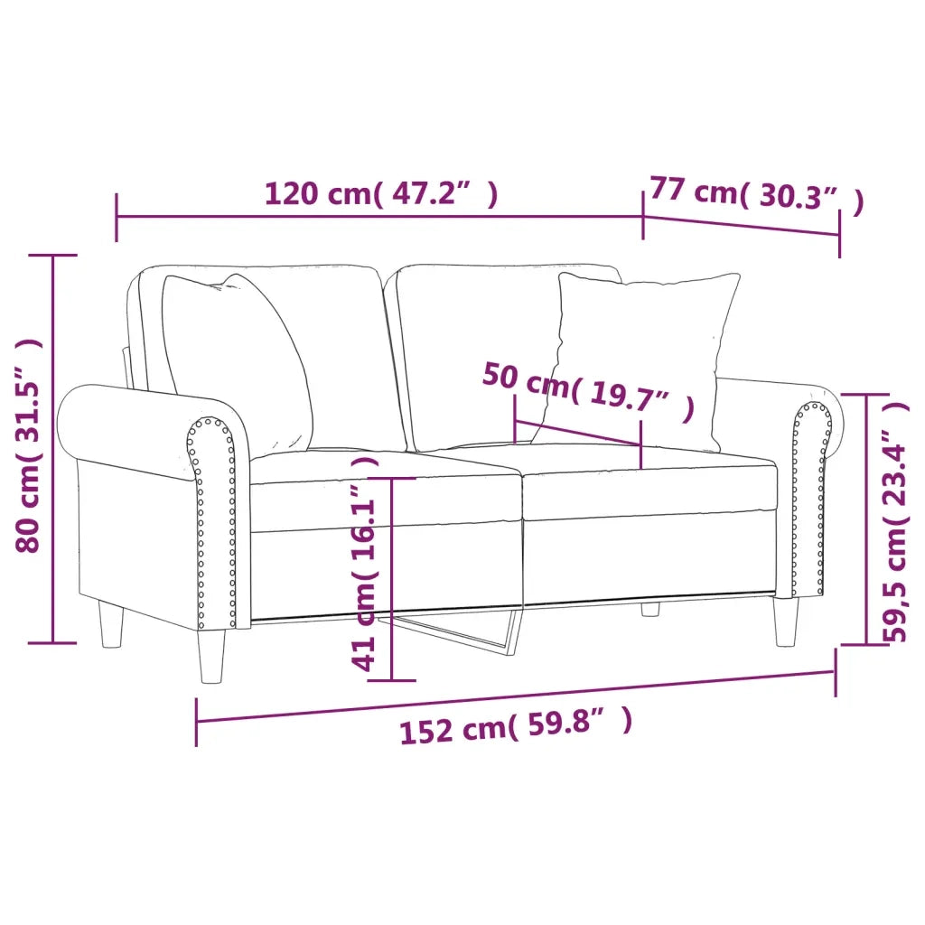 Divano a 2 Posti con Cuscini Cappuccino 120 cm in Similpelle 3200929