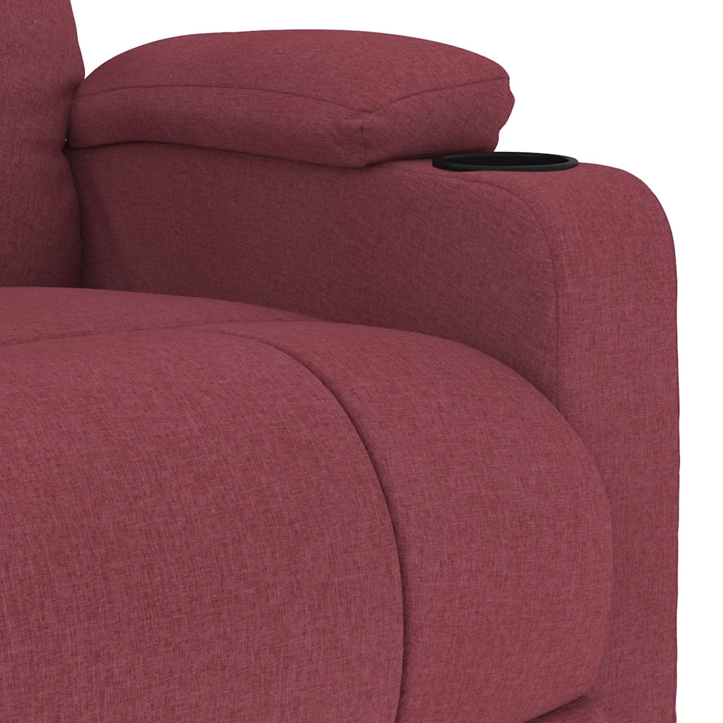 Poltrona Massaggiante Elettrica Rosso Vino in Tessuto 339095