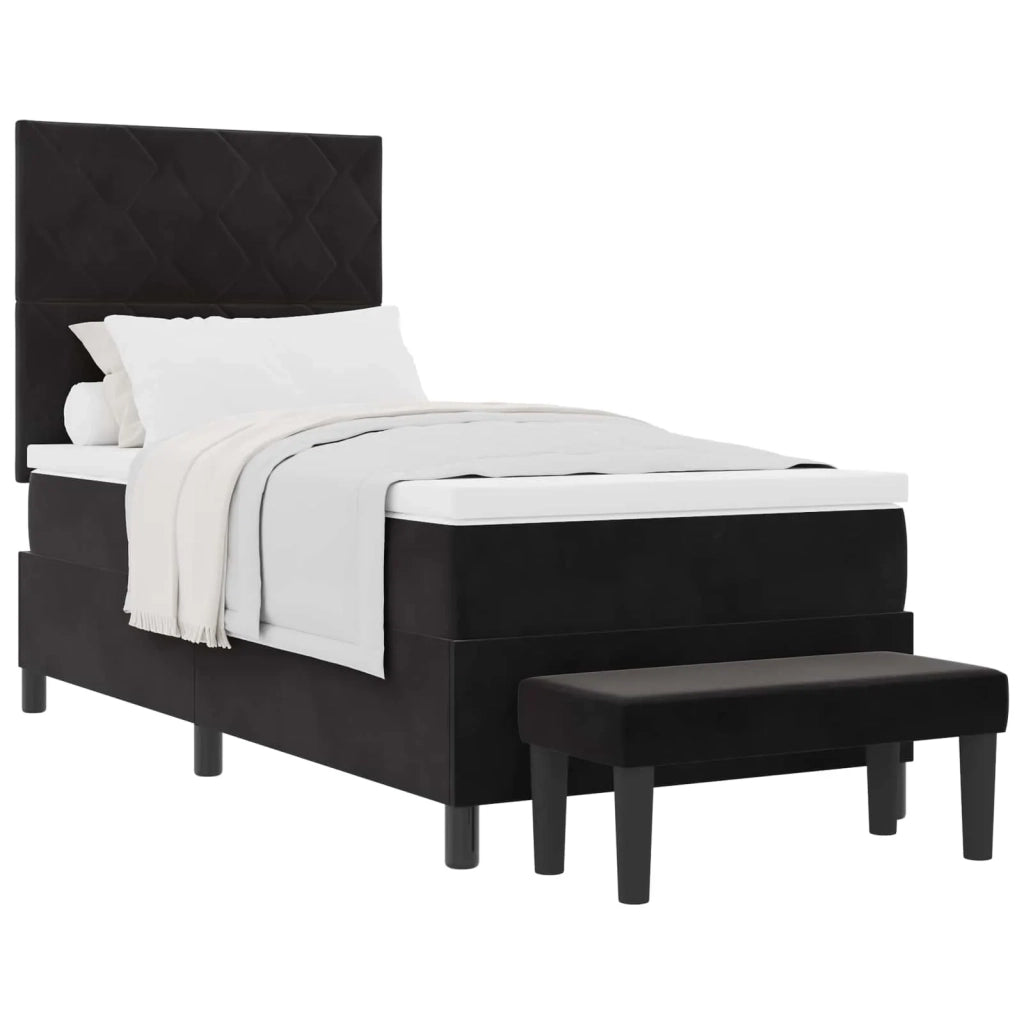 Letto a molle con testiera Nero 200 x 100 cm Velluto 3344560