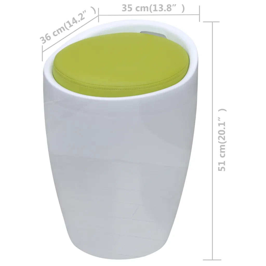 Sgabello Bianco e Verde in Similpelle 242245