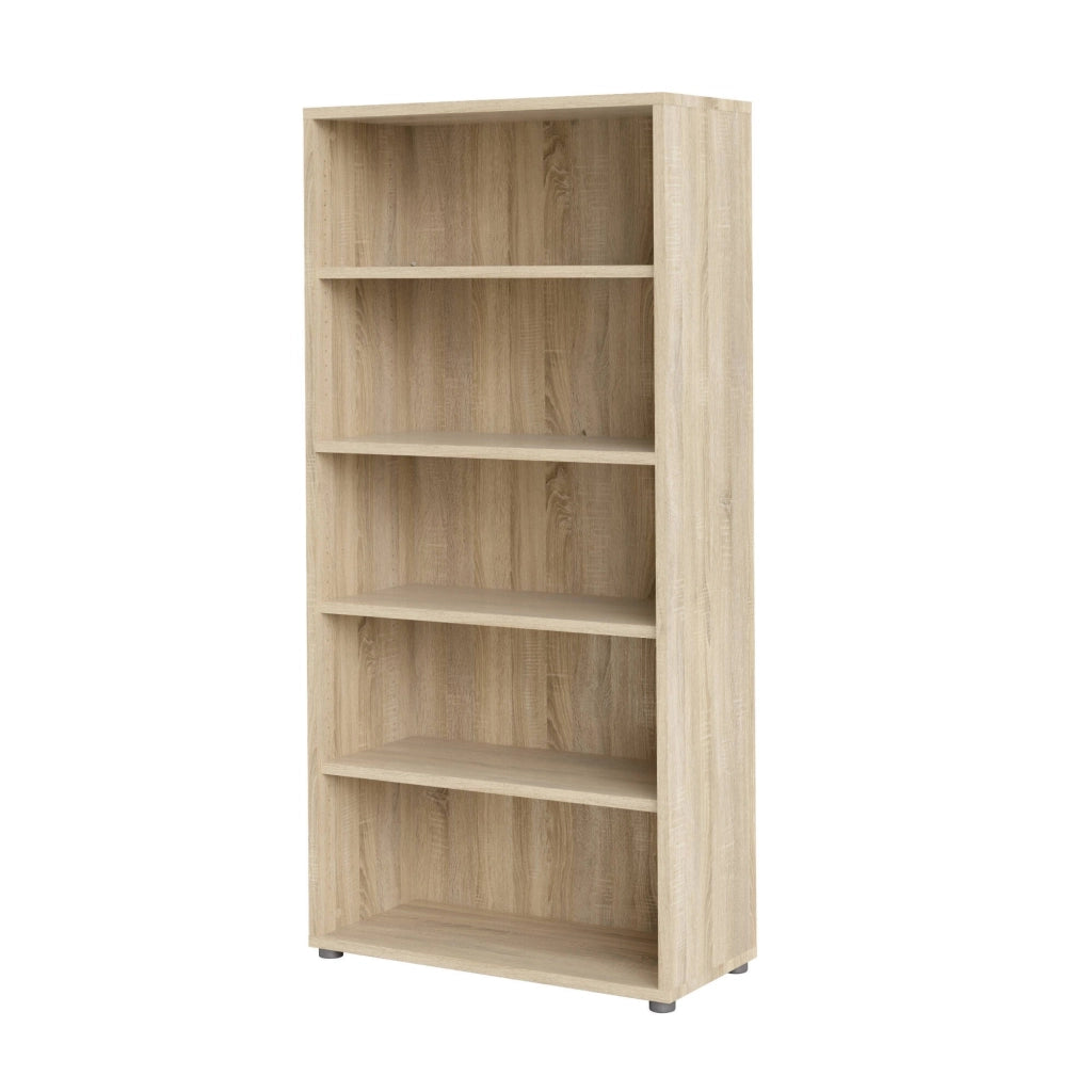 Libreria Apice, Scaffale da ufficio, Mobile portalibri, Biblioteca, 89x40 h186 cm, Quercia