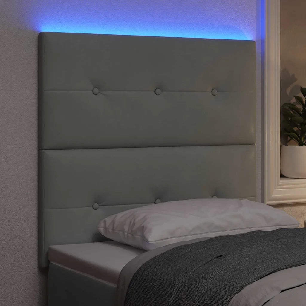 Testiera LED con strisce LED Grigio chiaro 80 cm Velluto 3338391