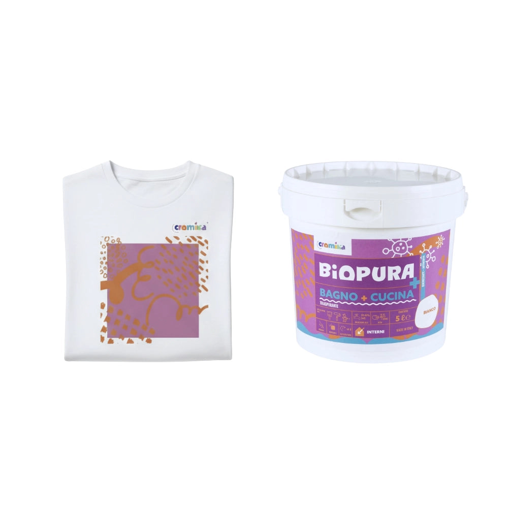 Kit pittura traspirante antimuffa per interni bagno cucina 5 l e t-shirt soft chaos *** misura extralarge - xl, confe...