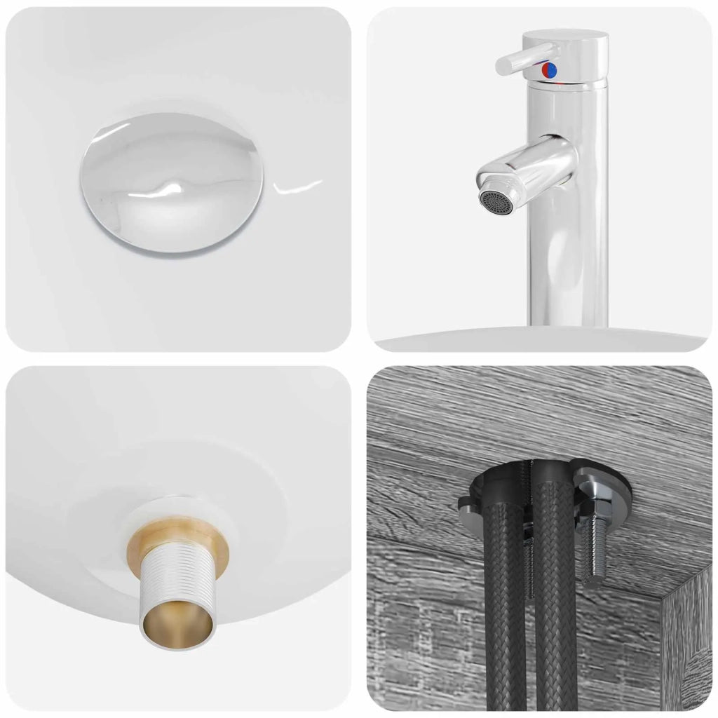 Mobile Lavabo da Parete Sonoma grigio 49,5 x 44,5 x 66,5 cm 890307