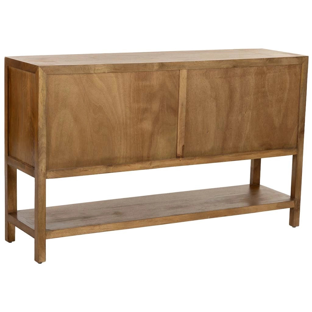 Credenza in legno marrone con 4 ante, 150x40x90h cm