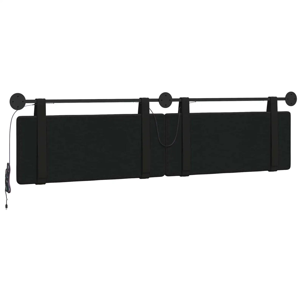 Testiera | Testata sospesa Con luce LED Nero Similpelle