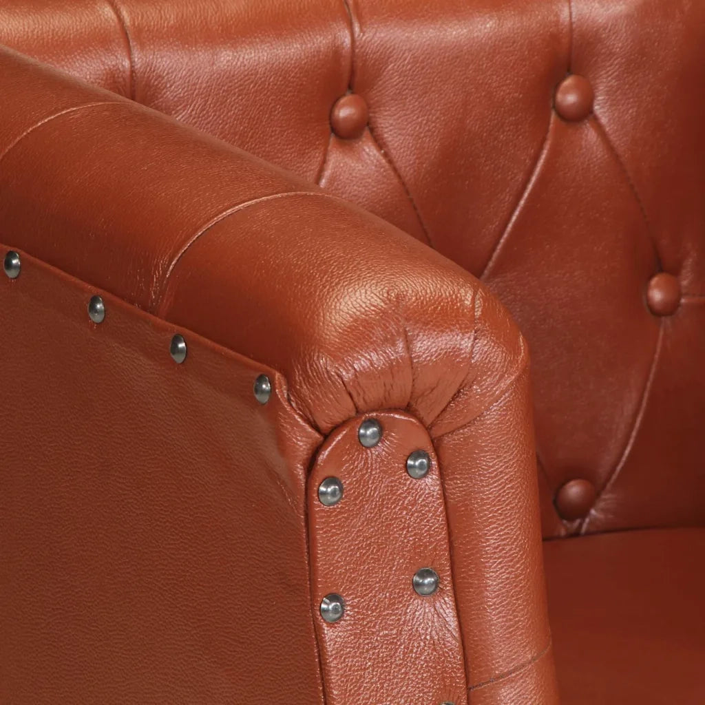 Poltrona | Sedia Relax Marrone in Vera Pelle