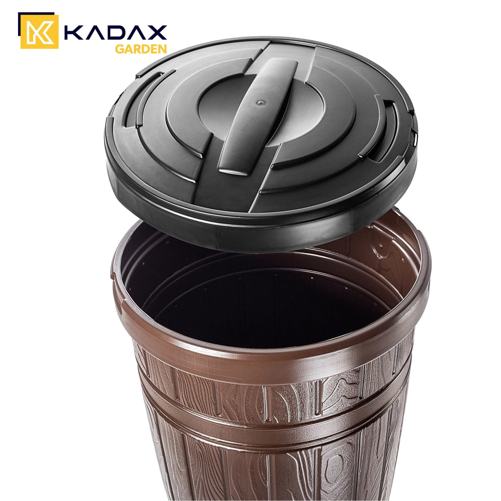 Serbatoio per acqua piovana KADAX da 265 litri con rubinetto e supporto.