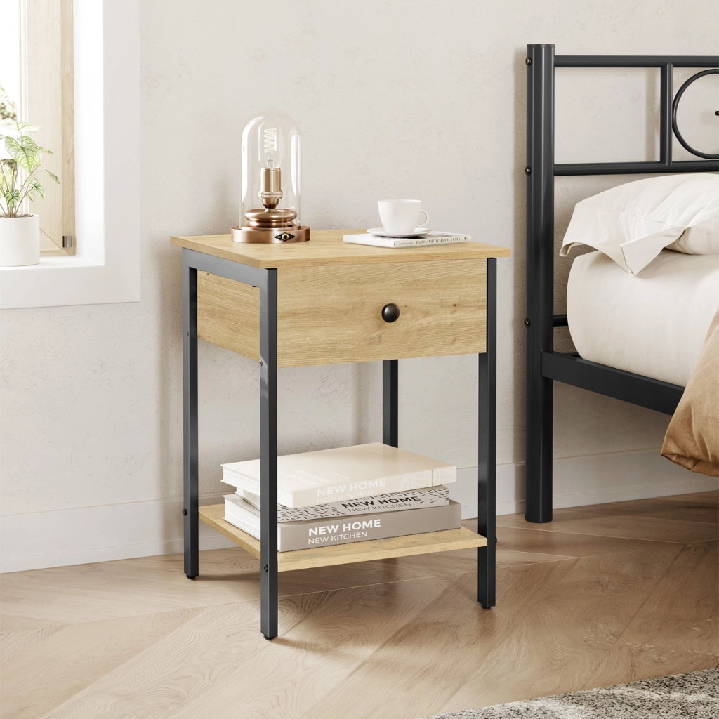 Comodino industriale Artisan con cassetto e ripiano