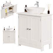 Mobiletto da bagno bianco con ante