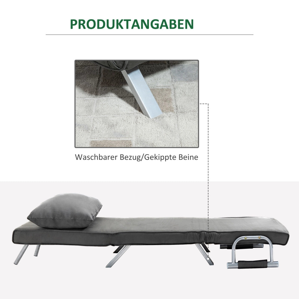 Divano letto 3 posti con cuscino ¨C Minimal ¨C Nero