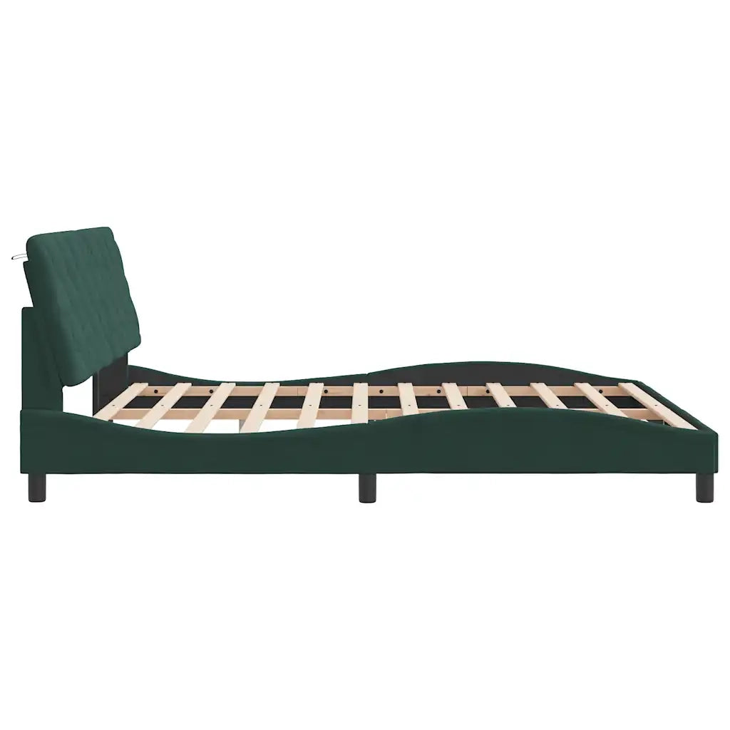 Giroletto senza Materasso Verde Scuro 180x200 cm in Velluto 3207938