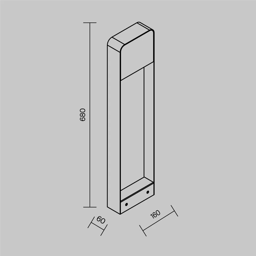 Maytoni Lampada da terra Porte 1 luce LED integrato IP54 legno scuro alluminio