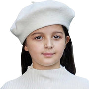 Cappello di lana per bambini - Classico e elegante - Colore uniforme - Per bambini e ragazze - Bianco