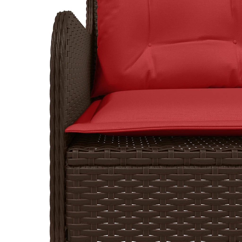 Divano da giardino con Cuscini a forma di L in Polyrattan Marrone 369006