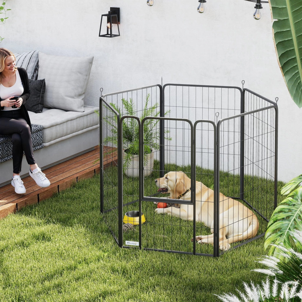 Recinto per Cani 6 Pannelli ¨C Zephmum ¨C Grigio 100x100x100 cm