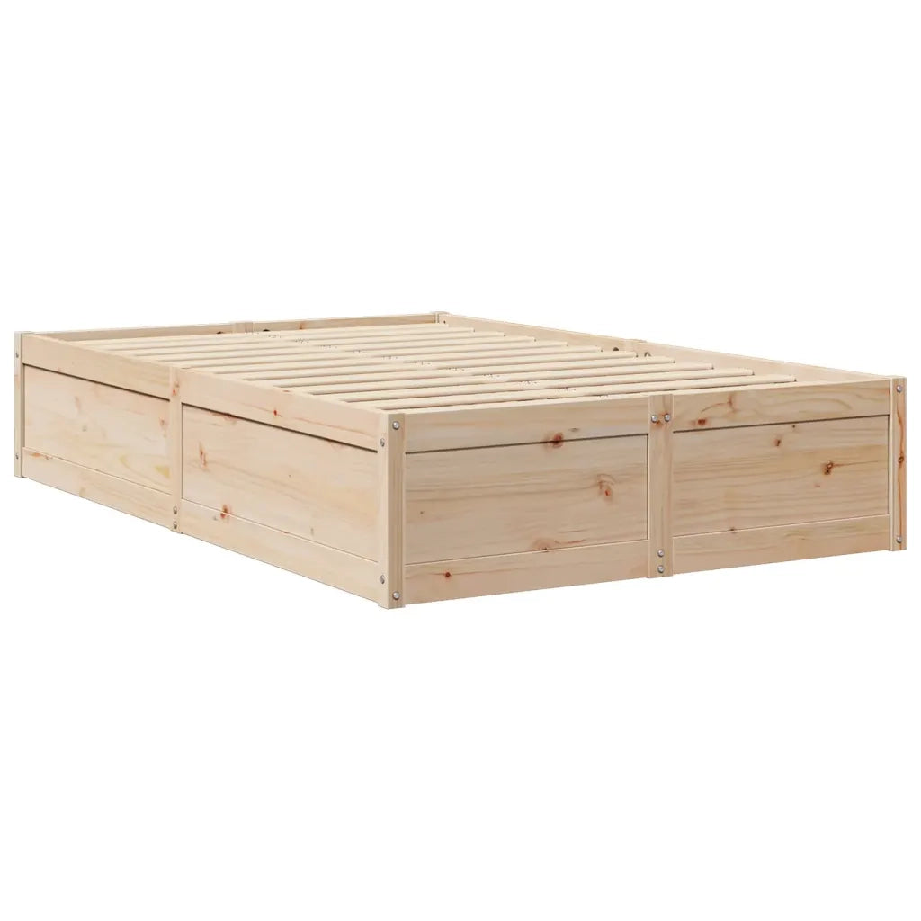 Letto senza Materasso-Struttura Letto 135x190 cm in Legno Massello di Pino 818877